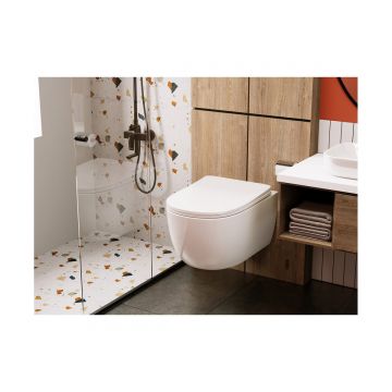 Унитаз Abber (Аббер) Bequem AC1104 подвесной белый, безободковый