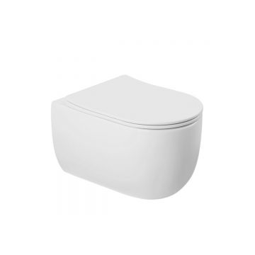 Унитаз Abber (Аббер) Bequem AC1104TN подвесной белый, безободковый, смыв торнадо