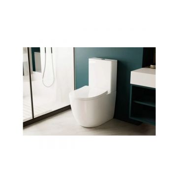 Унитаз Abber (Аббер) Bequem AC1110T компакт белый, безободковый, смыв торнадо