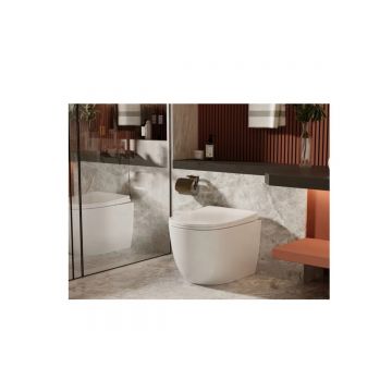 Унитаз Abber (Аббер) Bequem AC1111 приставной белый, безободковый