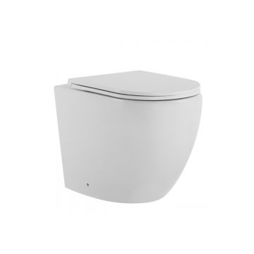Унитаз Abber (Аббер) Bequem AC1111T приставной белый, безободковый, смыв торнадо