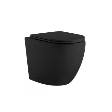 Унитаз Abber (Аббер) Bequem AC1111TMB приставной черный матовый, безободковый, смыв торнадо