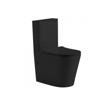 Унитаз Abber (Аббер) Bequem AC1112TMB компакт черный матовый, безободковый, смыв торнадо