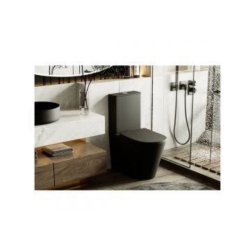 Унитаз Abber (Аббер) Bequem AC1112TMB компакт черный матовый, безободковый, смыв торнадо