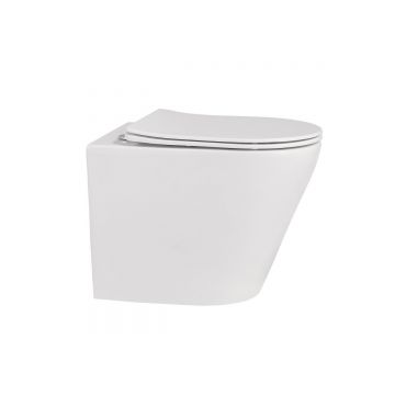 Унитаз Abber (Аббер) Bequem AC1113 приставной белый, безободковый