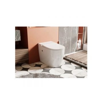 Унитаз Abber (Аббер) Bequem AC1115P приставной белый с импульсным смывом