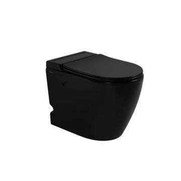 Унитаз Abber (Аббер) Bequem AC1115PMB приставной черный матовый с импульсным смывом