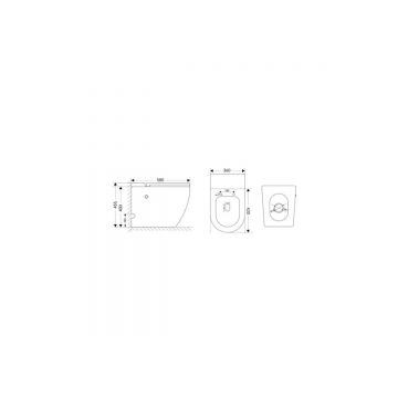 Унитаз Abber (Аббер) Bequem AC1115PMB приставной черный матовый с импульсным смывом