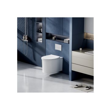 Унитаз Abber (Аббер) Bequem AC1127 подвесной белый, безободковый, смыв торнадо и струйный смыв