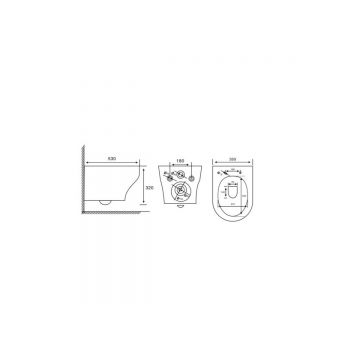 Унитаз Abber (Аббер) Bequem AC1128 подвесной белый, безободковый, смыв торнадо