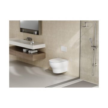 Унитаз Abber (Аббер) Bequem AC1128 подвесной белый, безободковый, смыв торнадо