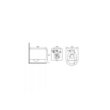 Унитаз Abber (Аббер) Bequem AC1129 подвесной белый, безободковый, смыв торнадо