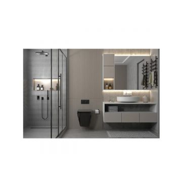 Унитаз Abber (Аббер) Rechteck AC1201MB подвесной черный матовый, безободковый