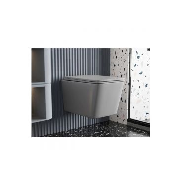 Унитаз Abber (Аббер) Rechteck AC1201MG подвесной серый матовый, безободковый