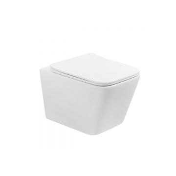 Унитаз Abber (Аббер) Rechteck AC1201T подвесной белый, безободковый, смыв торнадо