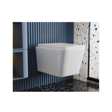 Унитаз Abber (Аббер) Rechteck AC1201T подвесной белый, безободковый, смыв торнадо