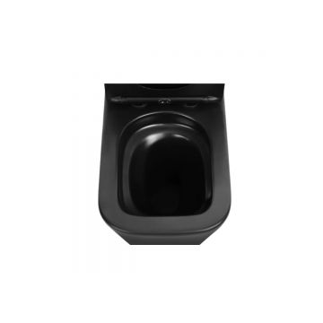 Унитаз Abber (Аббер) Rechteck AC1210TMB компакт черный матовый, безободковый, смыв торнадо