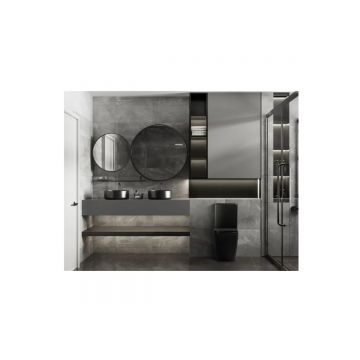 Унитаз Abber (Аббер) Rechteck AC1210TMB компакт черный матовый, безободковый, смыв торнадо