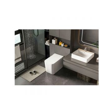 Унитаз Abber (Аббер) Rechteck AC1212P приставной белый с импульсным смывом