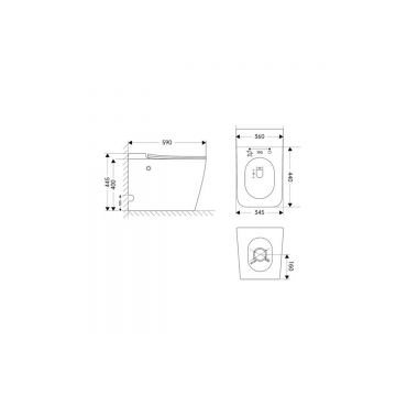 Унитаз Abber (Аббер) Rechteck AC1213P приставной белый с импульсным смывом