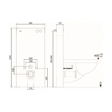 Инсталляционный модуль внешнего монтажа Abber (Аббер) AC0107MB для подвесного унитаза, черный