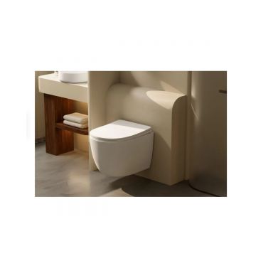 Унитаз Abber (Аббер) Bequem AC1100TMW подвесной белый матовый, безободковый, смыв торнадо