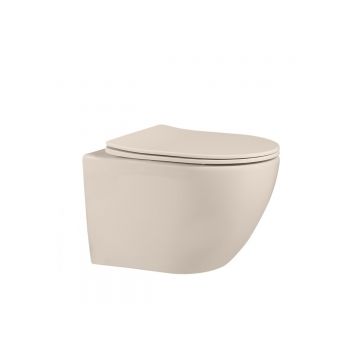 Унитаз Abber (Аббер) Bequem AC1101MBE подвесной светло-бежевый матовый, безободковый