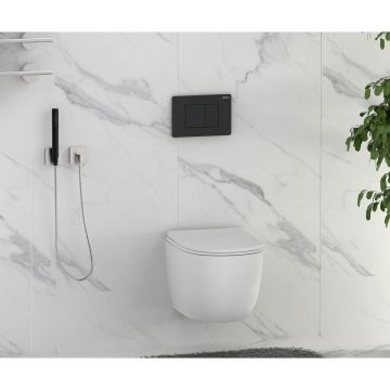 Кнопка смыва сенсорная Abber (Аббер) AC0122SMB черная матовая