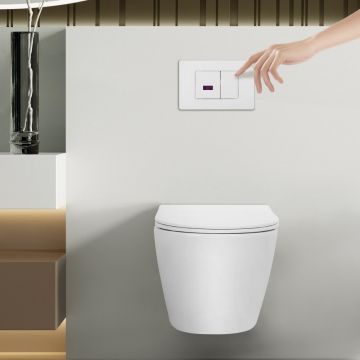 Кнопка смыва сенсорная Abber (Аббер) AC0122SMW белая матовая