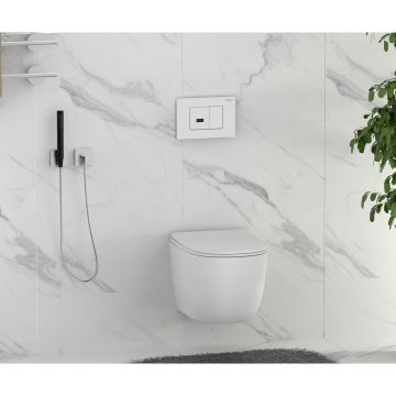 Кнопка смыва сенсорная Abber (Аббер) AC0122SMW белая матовая