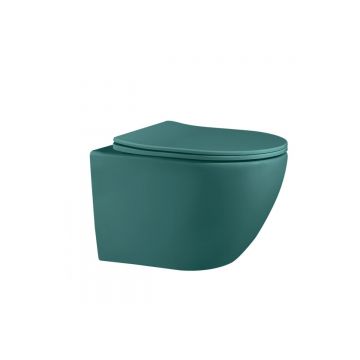 Унитаз Abber (Аббер) Bequem AC1101MBG подвесной темно-зеленый матовый, безободковый