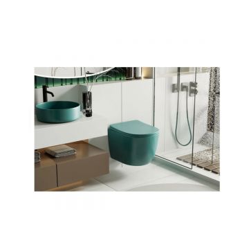 Унитаз Abber (Аббер) Bequem AC1101MBG подвесной темно-зеленый матовый, безободковый