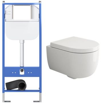 Комплект инсталляции подвесной безободковый унитаз Bocchi (Боччи) Parma 1417-001-0129 белый + инсталляция Creto (Крето) Standart 1.0 INST-CR-1.0