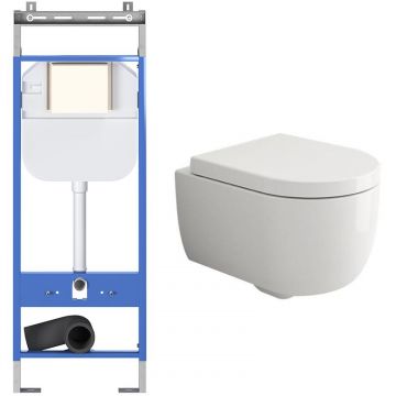 Комплект инсталляции подвесной безободковый унитаз Bocchi (Боччи) Parma 1417-001-0129 белый + инсталляция Creto (Крето) Standart 1.1 INST-CR-1.1