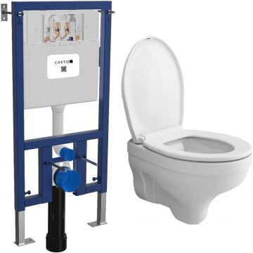 Комплект инсталляции подвесной безободковый унитаз Bocchi (Боччи) Taormina Pro Rimless 1451-001-0129 + система инсталляции Creto (Крето) Premium 2.0 INST-CR-2.0