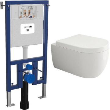 Комплект инсталляции подвесной безободковый унитаз Bocchi (Боччи) V-Tondo 1416-001-0129 + система инсталляции Creto (Крето) Premium 2.0 INST-CR-2.0