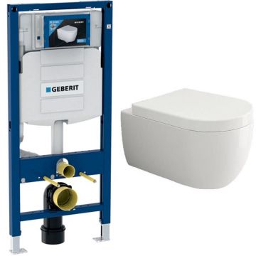 Комплект инсталляции подвесной безободковый унитаз Bocchi (Боччи) V-Tondo 1416-001-0129 белый + инсталляция Geberit (Гэберит) Duofix UP320 111.300.00.5