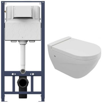 Комплект инсталляции подвесной унитаз Bocchi (Боччи) Taormina 1012-001-0129 белый + инсталляция Am.Pm (Ам.Пм) Pro I012704