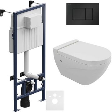 Комплект инсталляции подвесной унитаз Bocchi (Боччи) Taormina 1012-001-0129 белый + инсталляция Am.Pm (Ам.Пм) ProC I012707.0238 с клавишей смыва ProC S. черная матовая