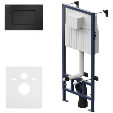 Комплект инсталляции подвесной унитаз Bocchi (Боччи) Taormina 1012-001-0129 белый + инсталляция Am.Pm (Ам.Пм) ProC I012707.0238 с клавишей смыва ProC S. черная матовая