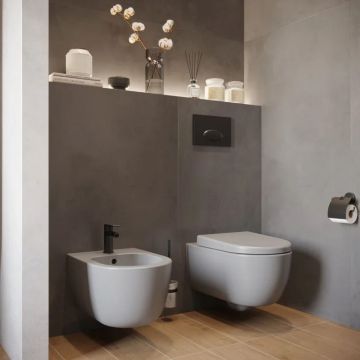 Биде подвесное Bocchi (Боччи) V-Tondo 1487-006-0120 серый матовый