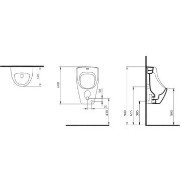 Писсуар подвесной Bocchi (Боччи) Taormina Arch скрытый подвод воды 1383-004-0131 матовый черный