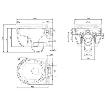 Унитаз подвесной Bocchi (Боччи) Hammock 1367-001-0129 глянцевый белый