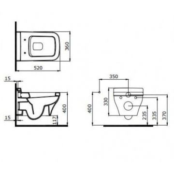 Унитаз подвесной Bocchi (Боччи) Scala Arch 1080-014-0129 кремовый