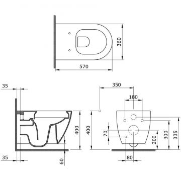 Унитаз подвесной Bocchi (Боччи) Venezia 1295-006-0129 серый