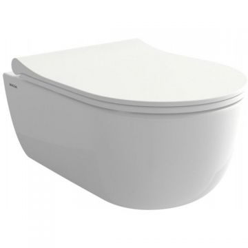 Унитаз подвесной безободковый Bocchi (Боччи) Parma (V-Tondo) 1417-001-0129 с крышкой-сиденьем микролифт A0336-001 белый глянец