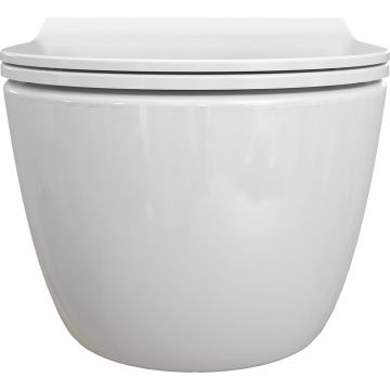 Унитаз подвесной безободковый Bocchi (Боччи) V-Tondo 1416-001-0129+A0336-001 с тонкой крышкой-сиденьем микролифт