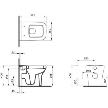 Унитаз приставной Bocchi (Боччи) Firenze 1298-001-0129 белый