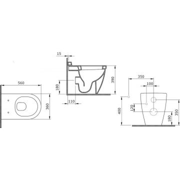 Унитаз приставной Bocchi (Боччи) Taormina Arch 1016-005-0129 черный