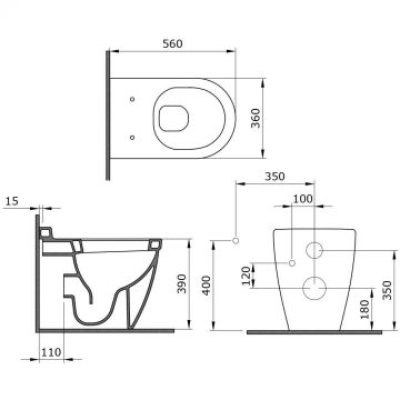 Унитаз приставной Bocchi (Боччи) Venezia 1301-001-0129 белый